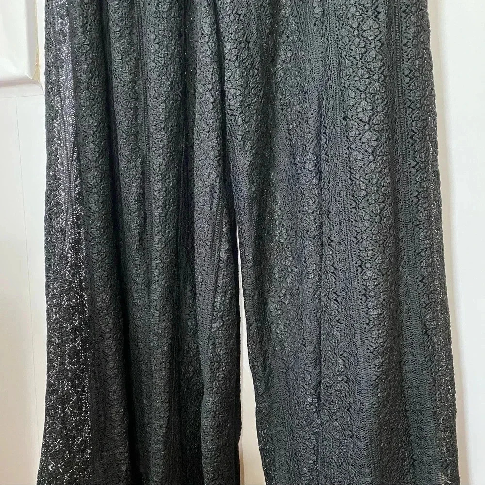 NWT Free People Muche Muchette Valentino Lace Wide-Leg Jumpsuit Black - Picture 9 of 15